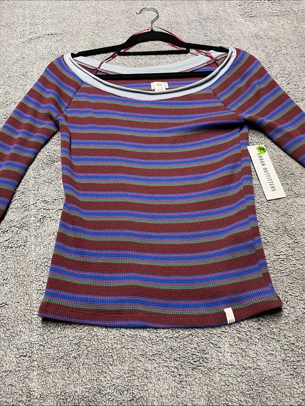 BDG Stella Boatneck Waffle Knit Tee - Picture 3 of 8